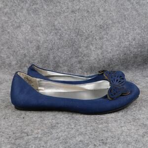 Old Navy Shoes Kids Girls 2 Ballet Flats Slip On Blue Butterfly Skimmer Loafer